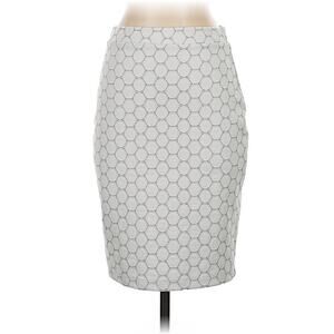 Leota Tabitha Geometric Dot Pencil Skirt Size Medium Ivory Parisian Career Retro